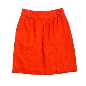 Tory Burch Linen Skirt Orange Size 4